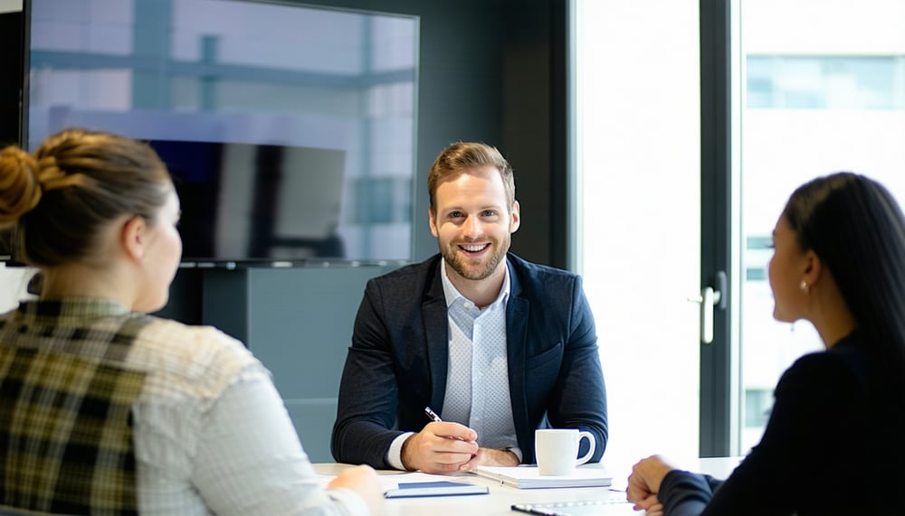 Manager receiving leadership mentoring